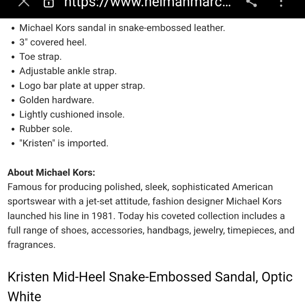 Michael Kors White Snakeskin Sandals - Picture 11 of 11